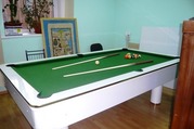 Продам бильярдный стол, не б/у, плита цельная, белый